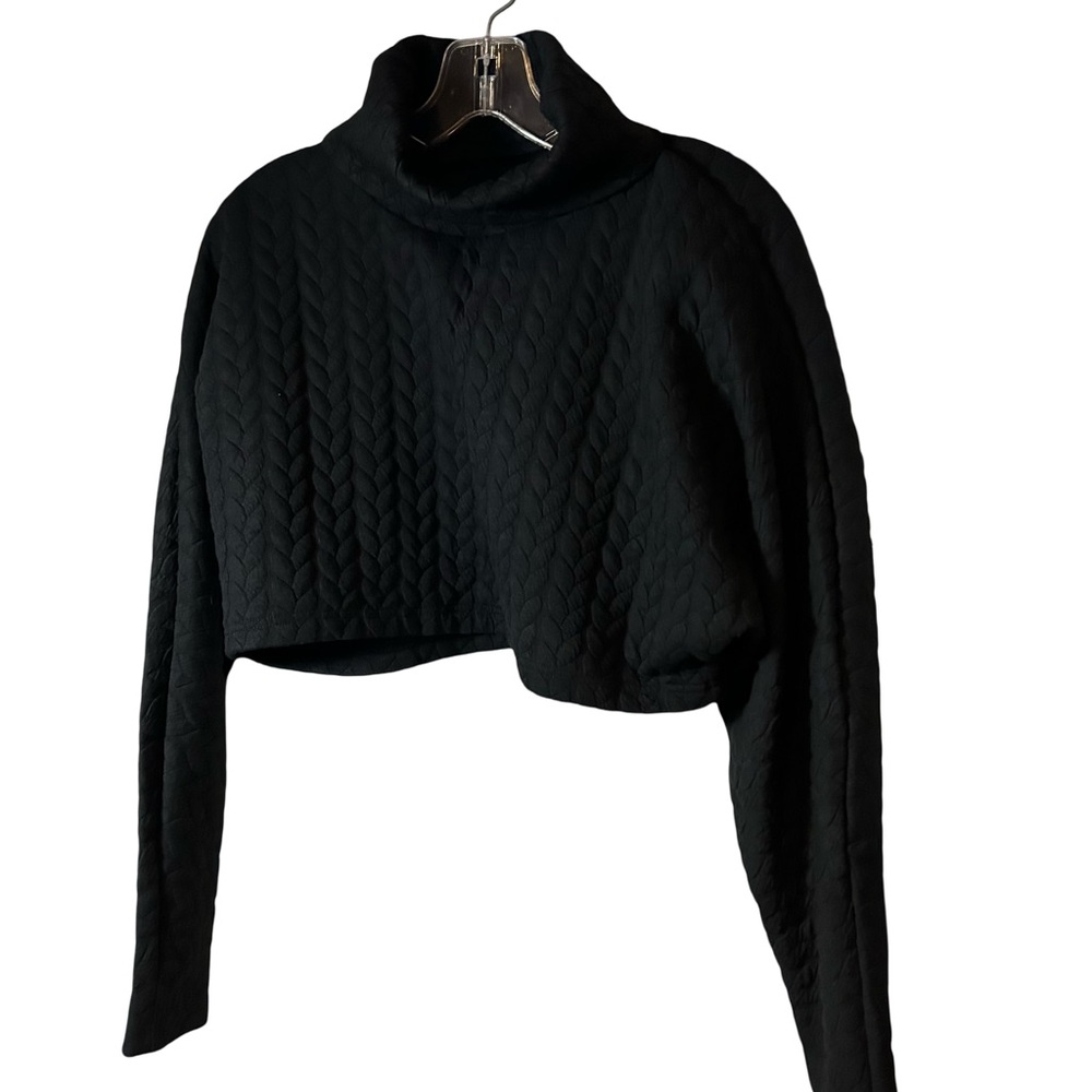 Source Unknown Black Cable Knit Two-Piece Jumpsui… - image 2